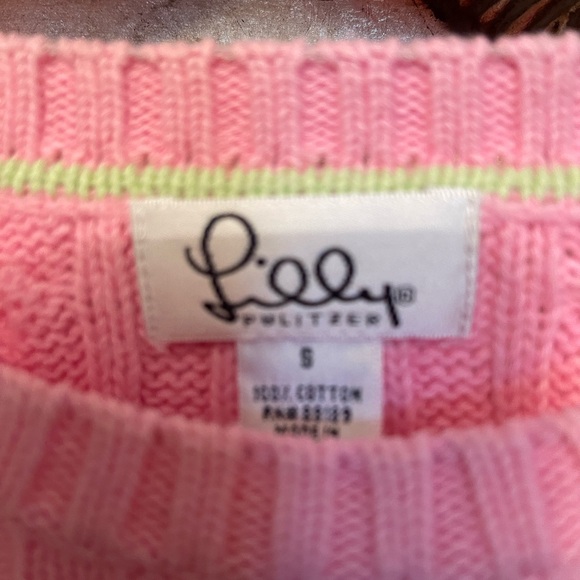 Lilly Pulitzer Light Pink Cable Knit Sweater - Picture 3 of 4
